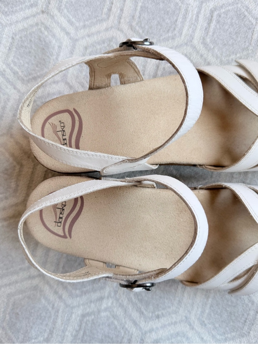 Dansko Season White Leather Sandals Adjustable Shoes Women’s EU 40 US 10 - Picture 6 of 14